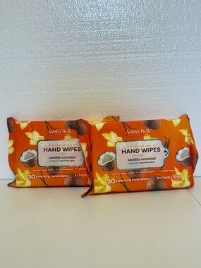 Ashley‎ Belle Cleansing Hand Wipes Vanilla Coconut For Sensative Skin 60 wipes